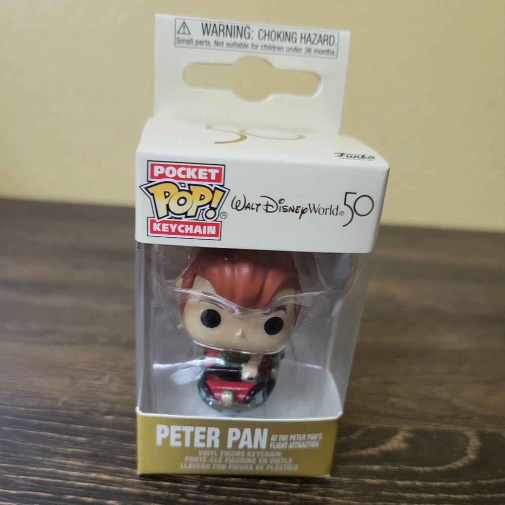 4/$10 Funko Peter Pan WDW 50th Ann POP! Pocket Keychain Walt Disney World NEW